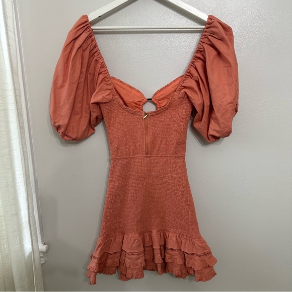 V. Chapman Valerie Dress in Coral Apple - Picture 3 of 6
